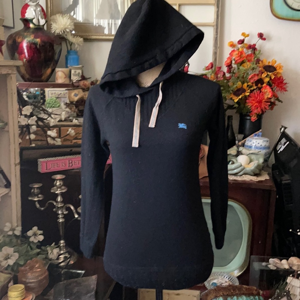 Burberry Navy Blue Hooded Motif Sweater - Picture 2 of 9